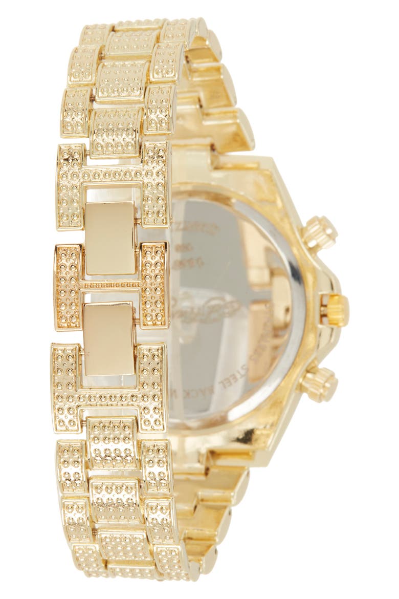 x Ed Hardy Crystal Bracelet Watch, 40mm, Alternate, color, SHINY GOLD