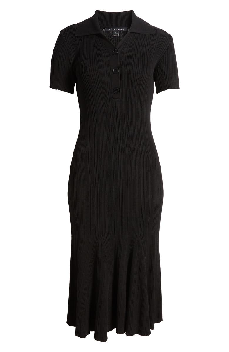 Julia Jordan Rib Short Sleeve Midi Sweater Dress, Alternate, color,