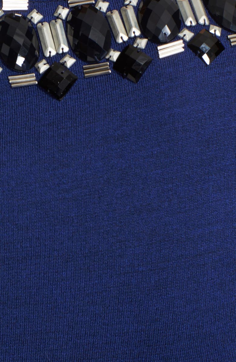 St. John Collection Hand Beaded Milano Knit Cold Shoulder Gown, Alternate, color,