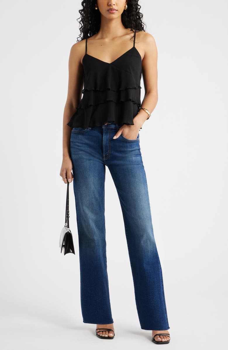 Open Edit Ruffle Tiered Camisole, Alternate, color, Black