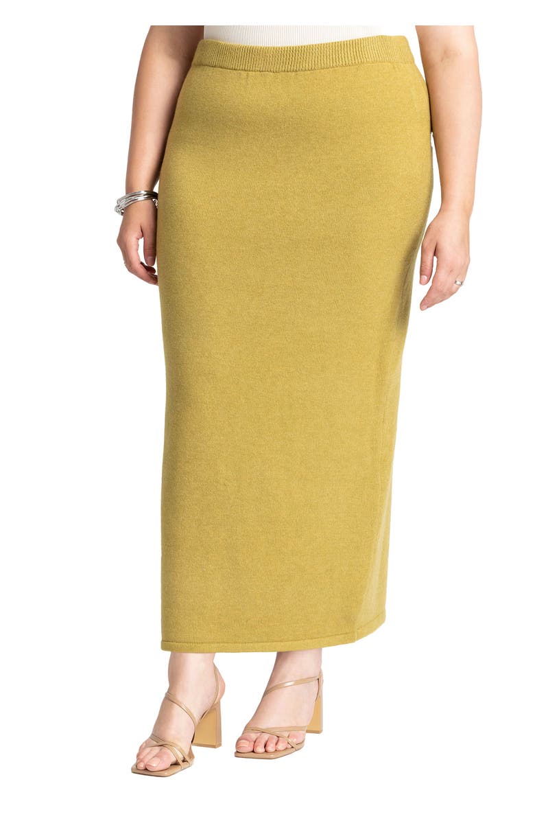 ELOQUII Sweater Maxi Skirt, Main, color, Pear Liqueur