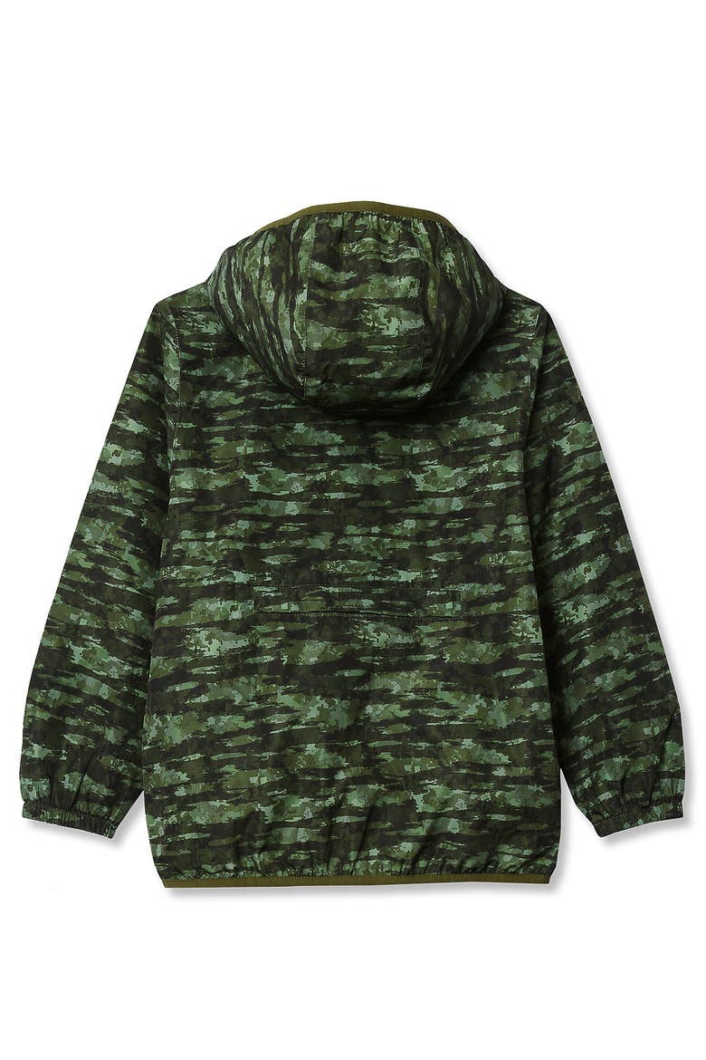 Kids Waterproof Rain Jacket, Alternate, color, Green Camo