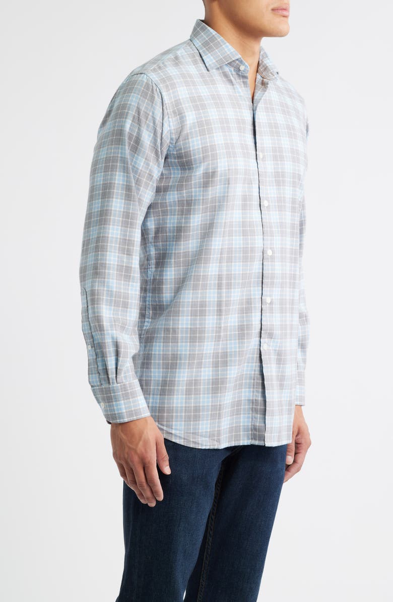 Peter Millar Big Bear Plaid Button-Up Flannel Shirt, Alternate, color, Gale Grey