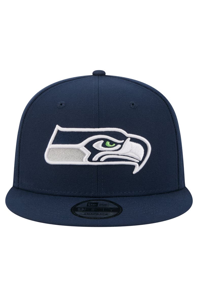 Men's New Era  Navy Seattle Seahawks 9FIFTY Snapback Hat, Alternate, color, Navy