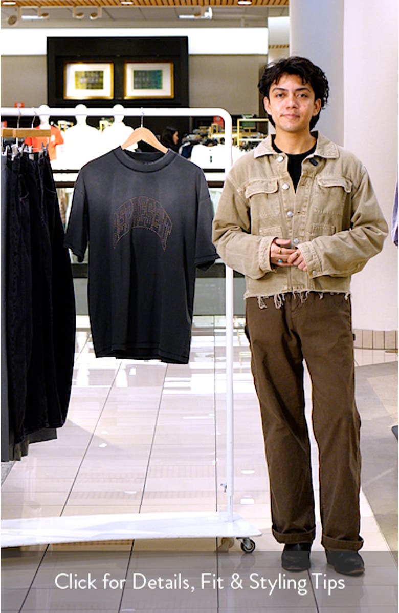 Embellished Stud Logo Cotton Graphic T-Shirt, sales video thumbnail