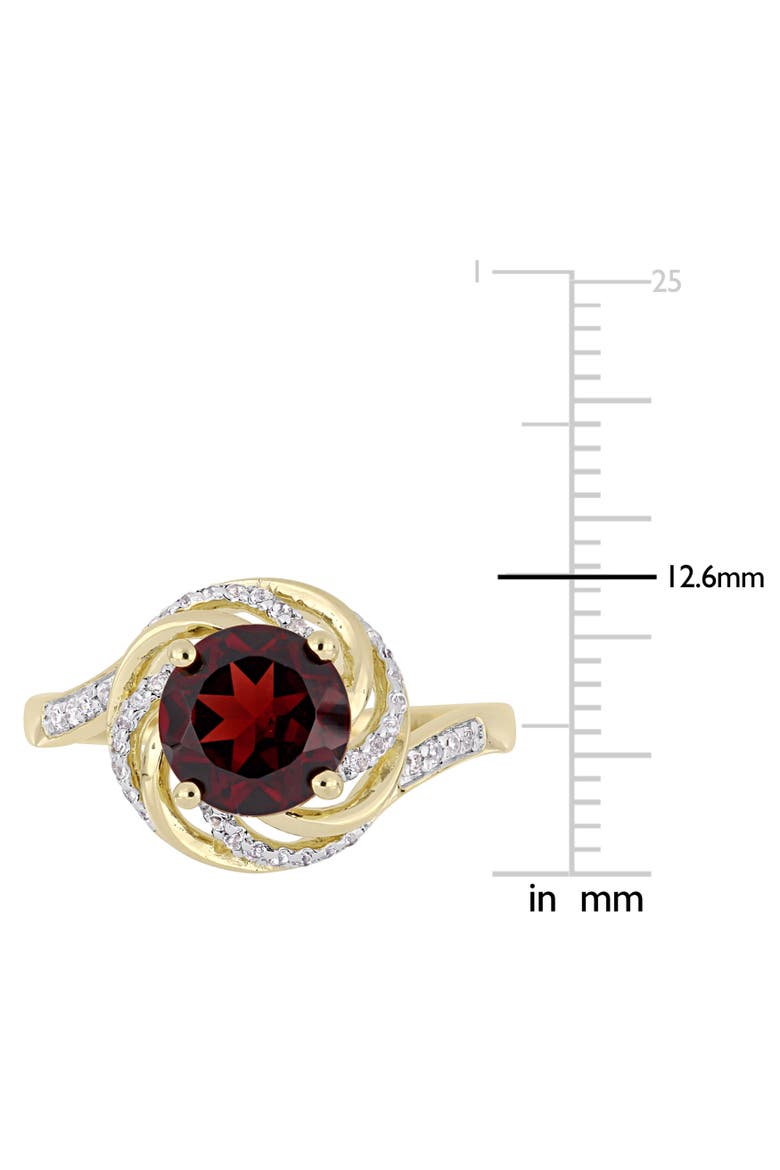 Garnet, White Topaz & Diamond Swirl Ring, Alternate, color, Garnet