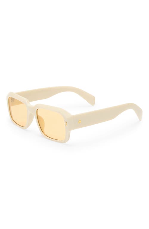 Aire Pluto 53mm Rectangular Sunglasses In Ivory/golden Tint