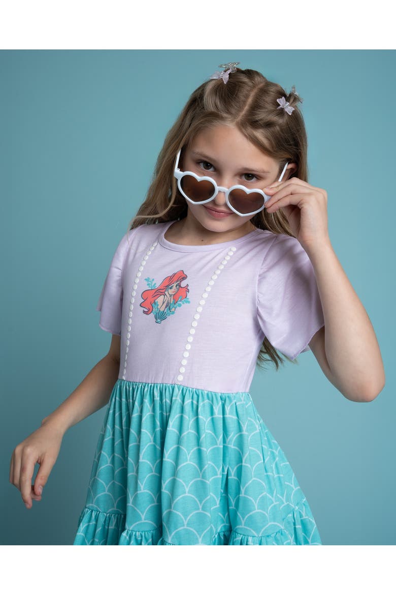 Princess Cosplay Short Sleeve Dress, Alternate, color, Teal Lavender Ariel