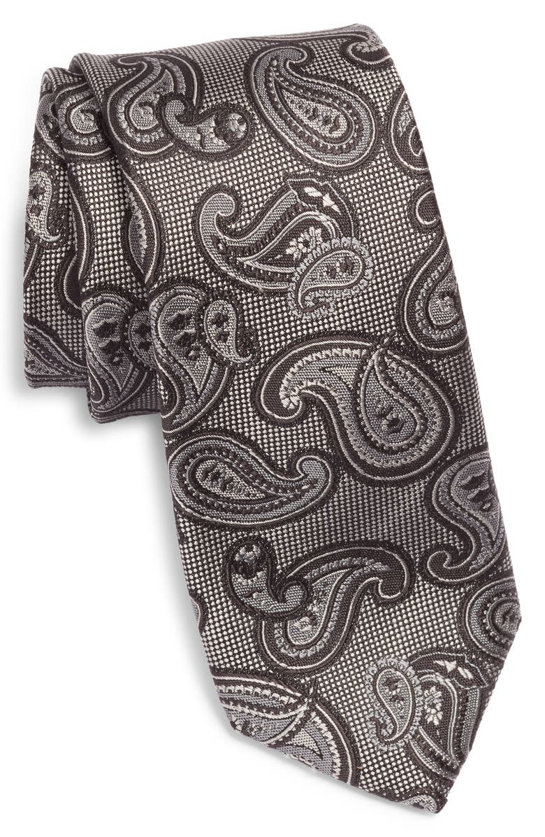Ted Baker London Tossed Pine Paisley Silk Skinny Tie, Main, color,
