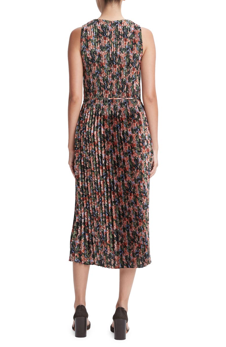 Vince Wild Primrose Pleat Tie Waist Midi Dress, Alternate, color,