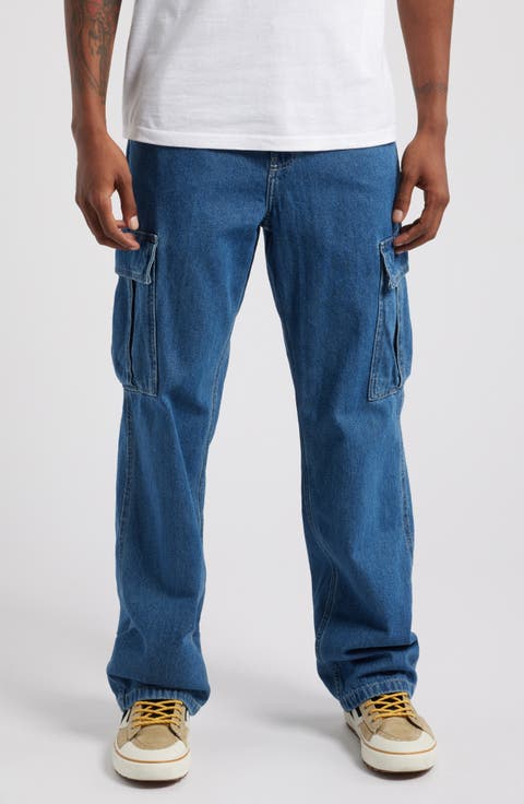 Service Cargo Relaxed Straight Leg Jeans (Vintage Indigo)