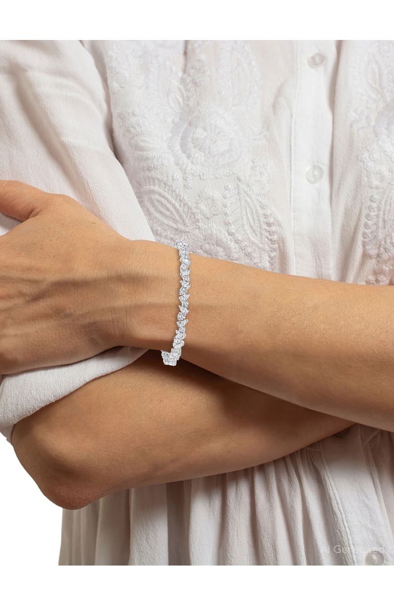 Bliss Diamond 8Ct Pear & Round Diamond Tennis Bracelet 14k Gold 7" Lab Grown, Alternate, color, 