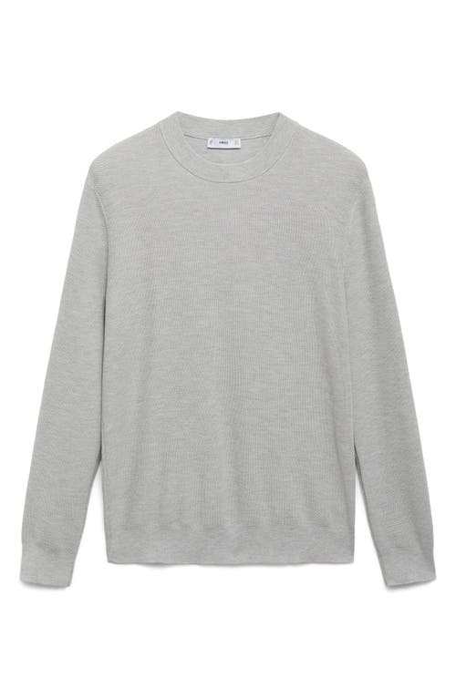 Mango Men's Microstructure Cotton Knitted Sweater In Gray