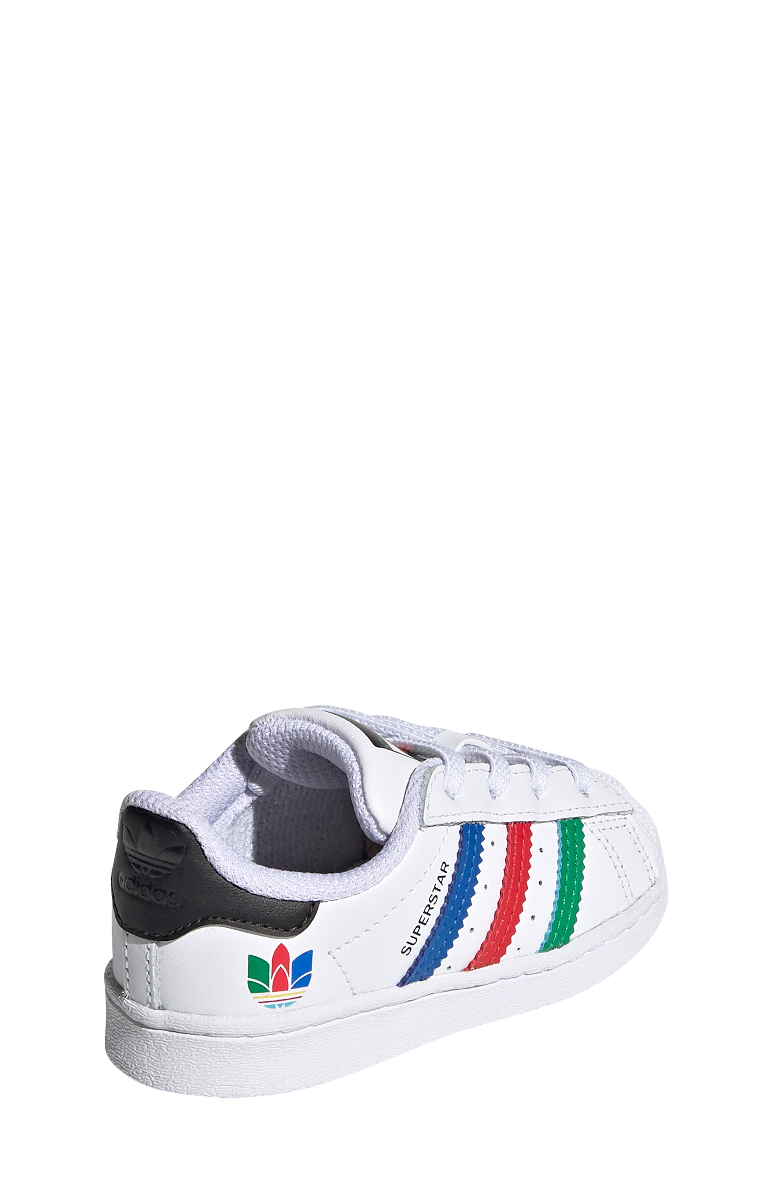 Kids' Superstar Sneaker, Alternate, color, WHITE/ GREEN/ CORE BLACK
