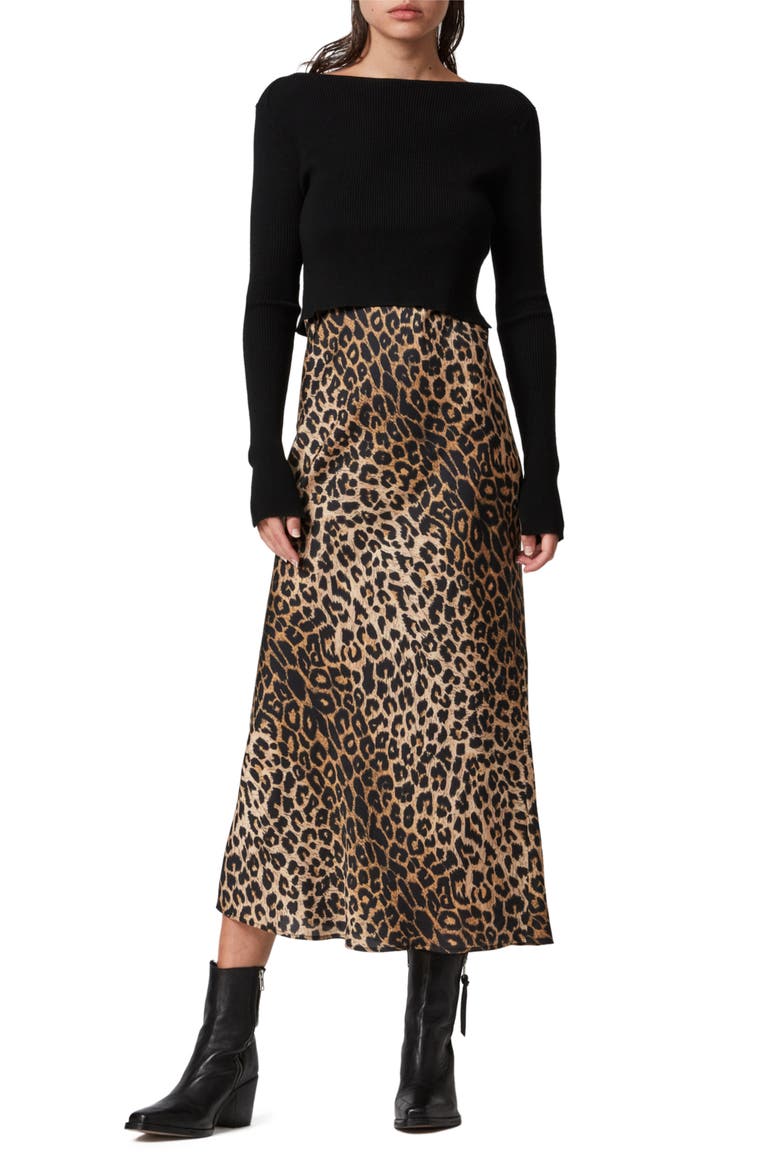 Hera Leppo Sweater & Slipdress Set, Main, color, BLACK