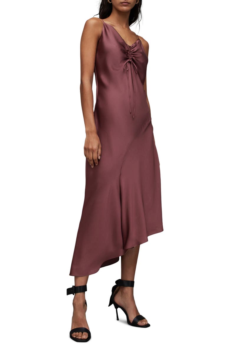 AllSaints Alexia Asymmetric Slipdress, Alternate, color, 