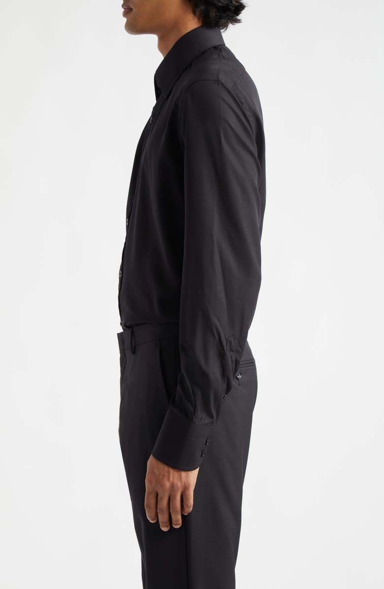 TOM FORD Fluid Parachute Slim Fit Button-Up Shirt, Alternate, color, Lb999 Black
