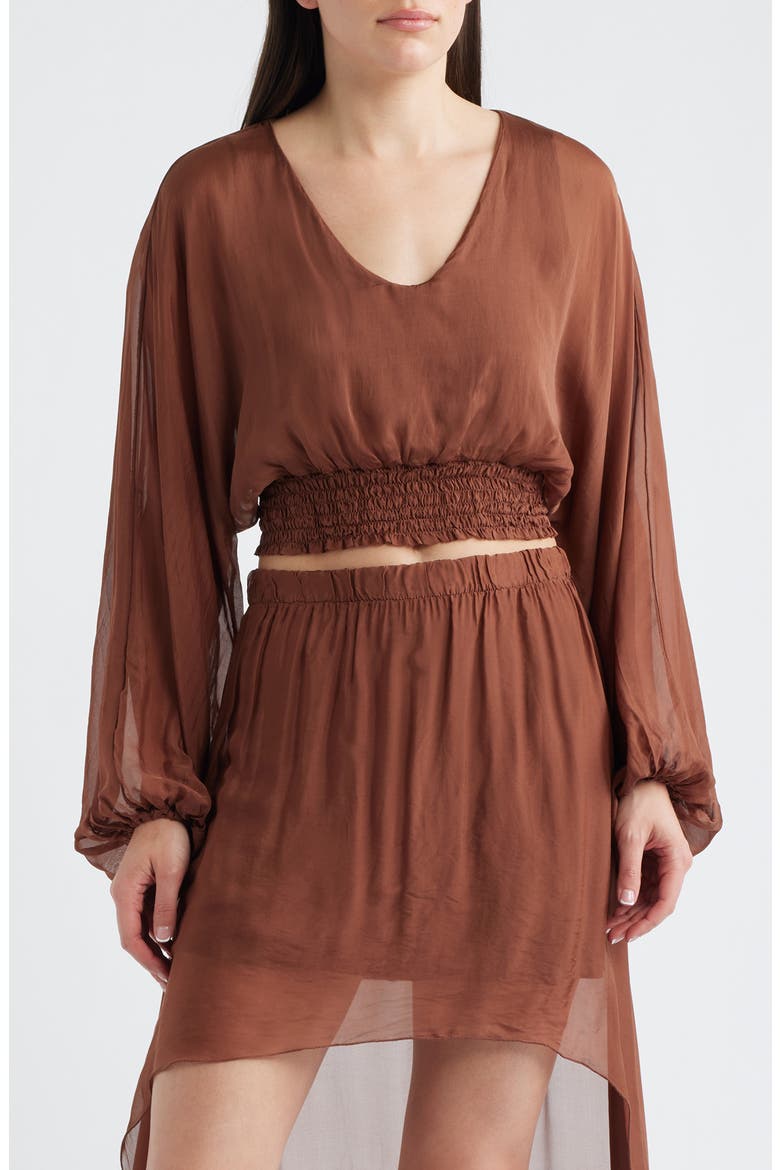 Forum Crop Top, Main, color, BROWN