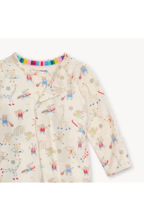 Magnetic Me Furry Field Day Print Footie In Beige