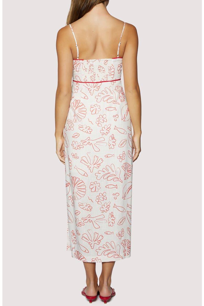Seaside Brunch Mixed Print Maxi Dress, Alternate, color, CREAM RED