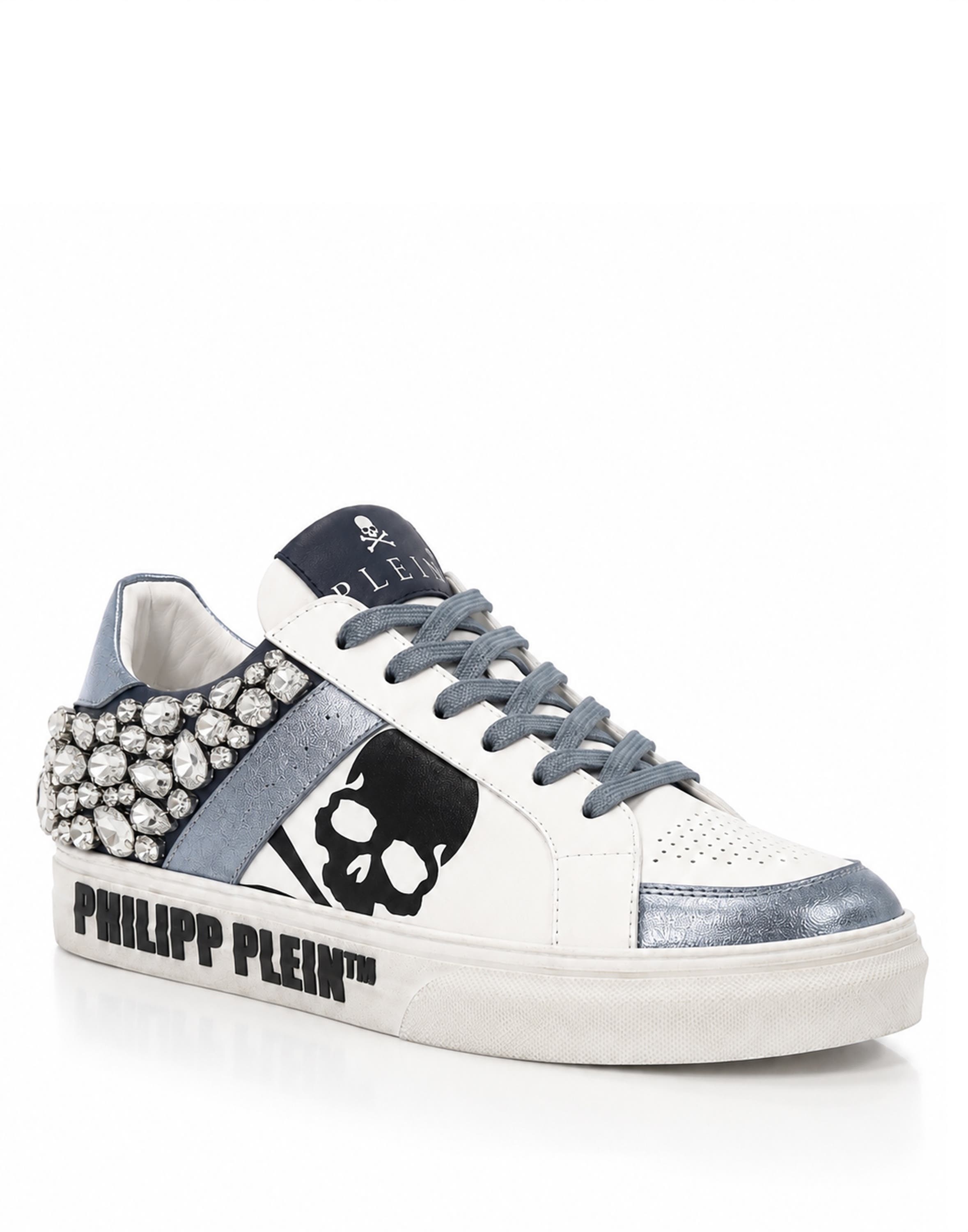 Low-Top Sneakers Skull Stones Women, Main, color, lightblue/darkblue