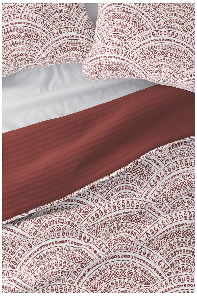 All Season Scalloped 3-Piece Down Alternative Reversible Quilt Set, Alternate, color, TERRACOTTA