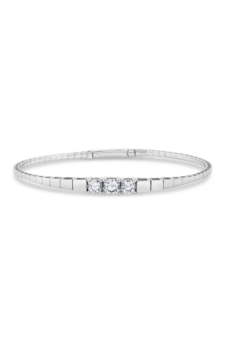 Pure Flex Graduated Cubic Zirconia Bracelet, Main, color, PURE PLATINUM / CLEAR STONE