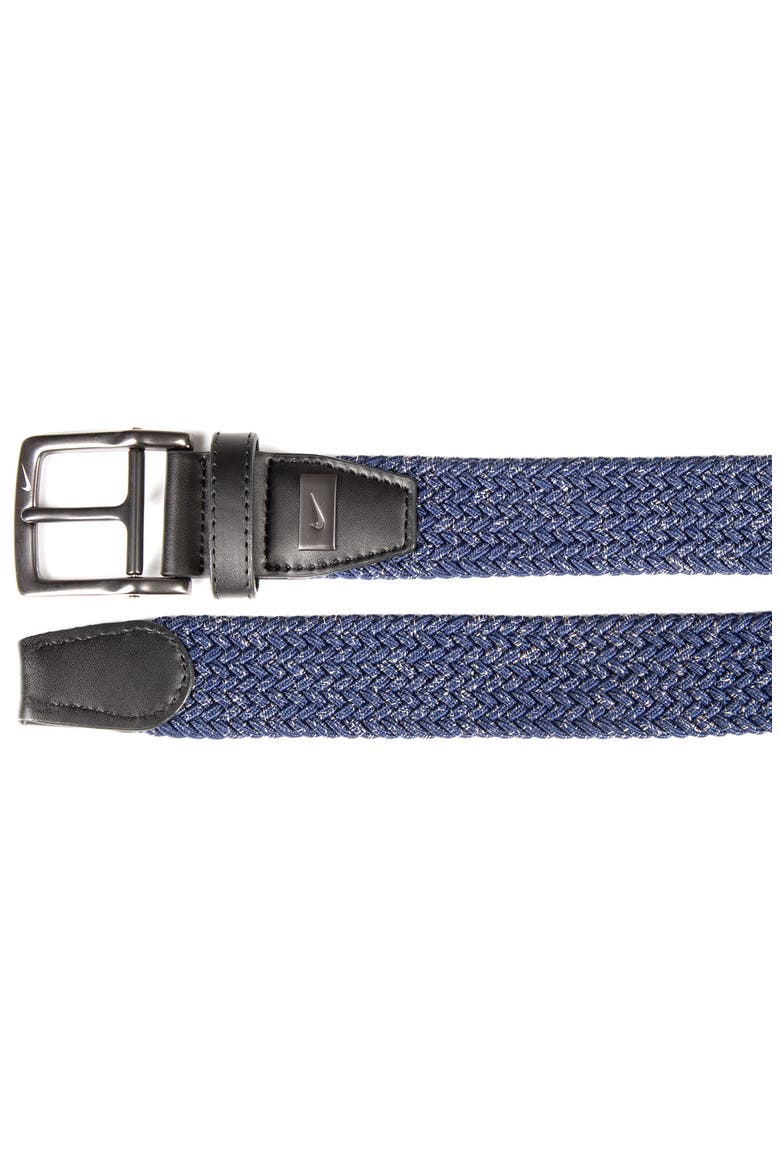 Woven Stretch Belt, Alternate, color, NAVY