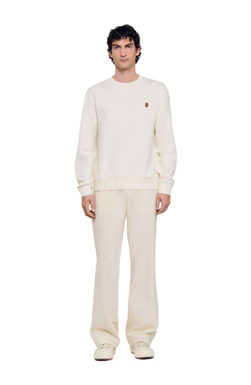 Sandro Oversized Sweatshirt With Leather Patch