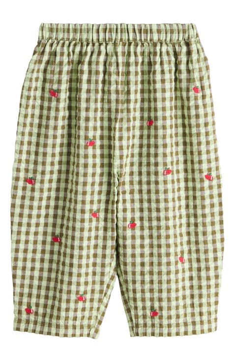 Kids' Embroidered Cotton Gingham Pants (Baby, Toddler & Little Kid)