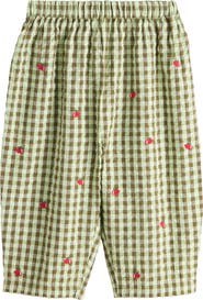 NEXT Kids' Embroidered Cotton Gingham Pants