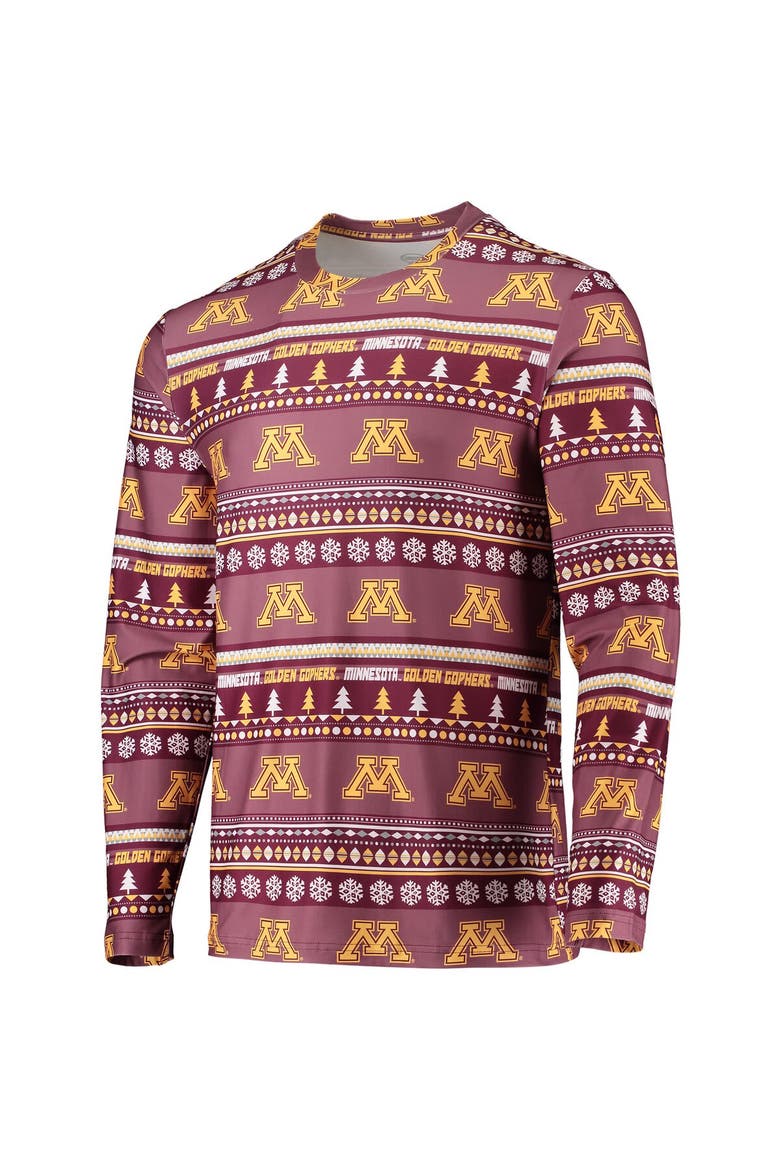 Men's Concepts Sport Maroon Minnesota Golden Gophers Ugly Sweater Long Sleeve T-Shirt and Pants Sleep Set, Alternate, color, Maroon