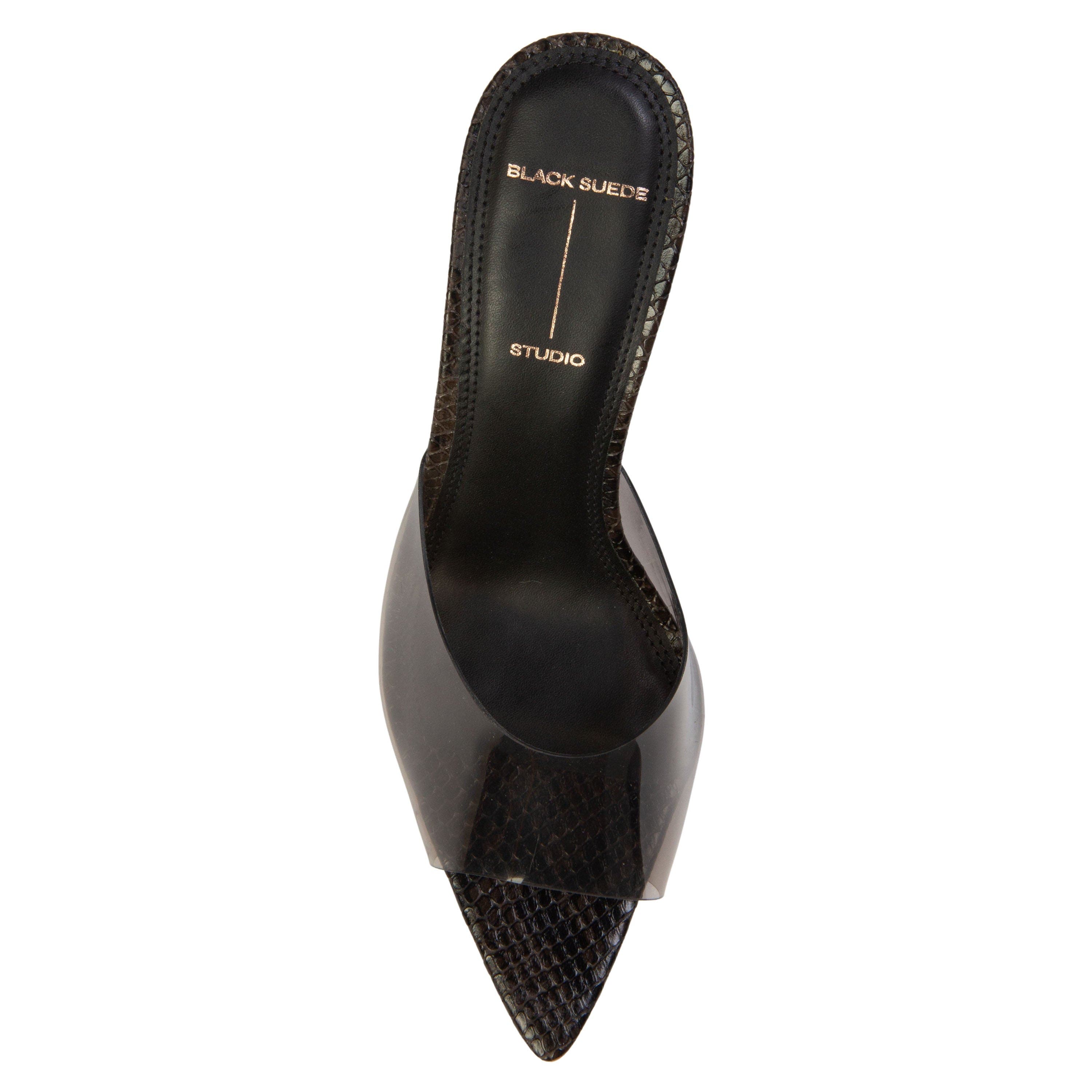 BLACK SUEDE STUDIO Belle Snake Mule, Alternate, color, 