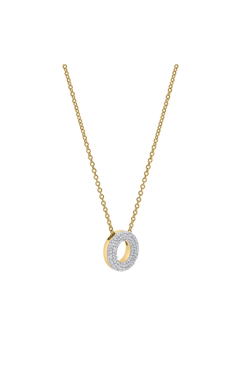 LuvMyJewelry Small Bubble Initial Letter 14K Yellow Gold Diamond Pendant Necklace, Alternate, color, Gold O