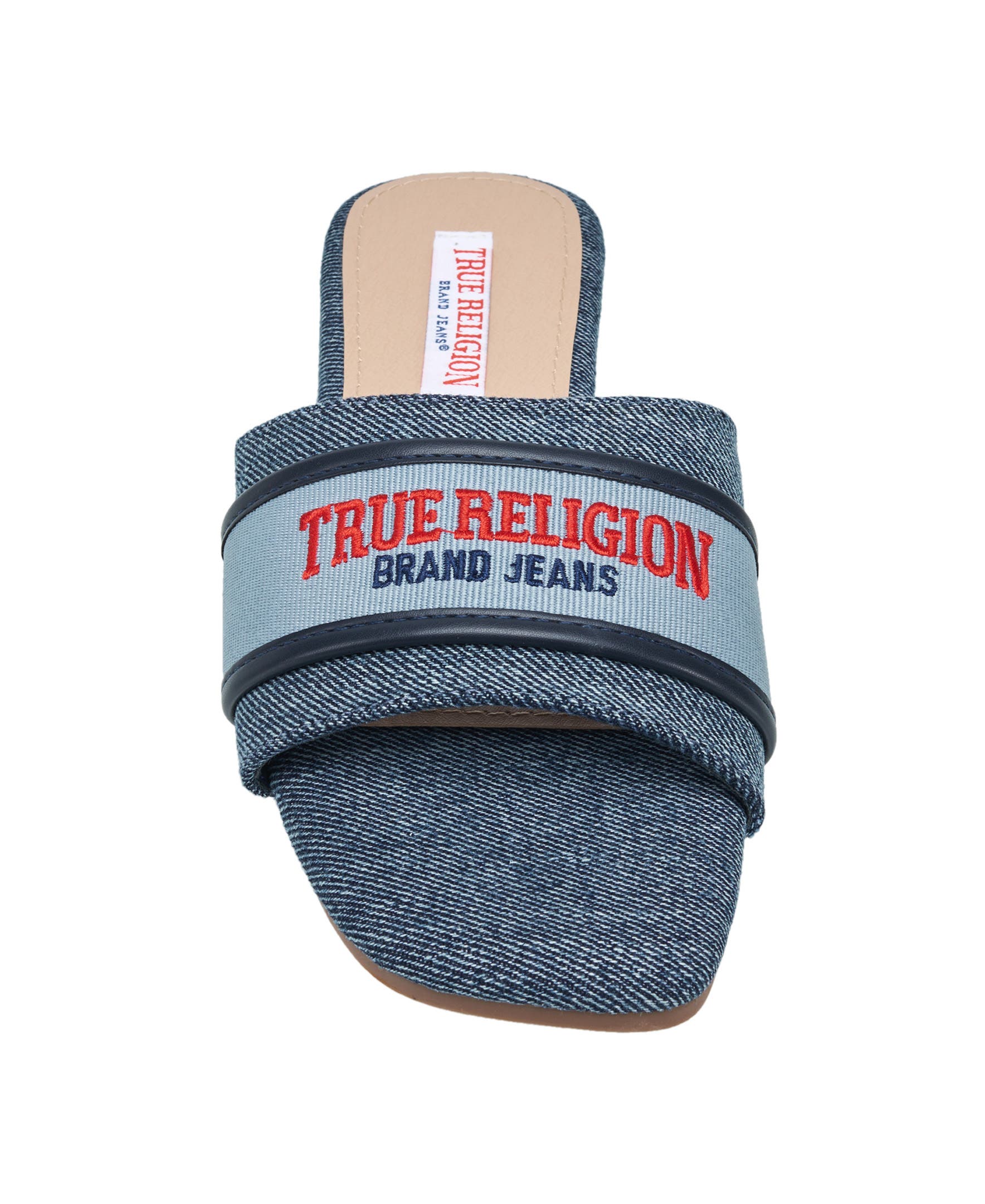 True Religion Remy Logo Band Sandal, Alternate, color, Denim