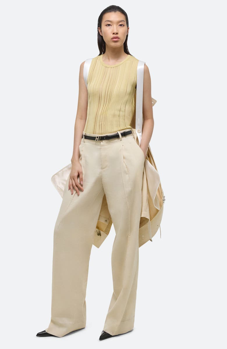 Helmut Lang Open Back Semisheer Sleeveless Sweater, Alternate, color, Butter