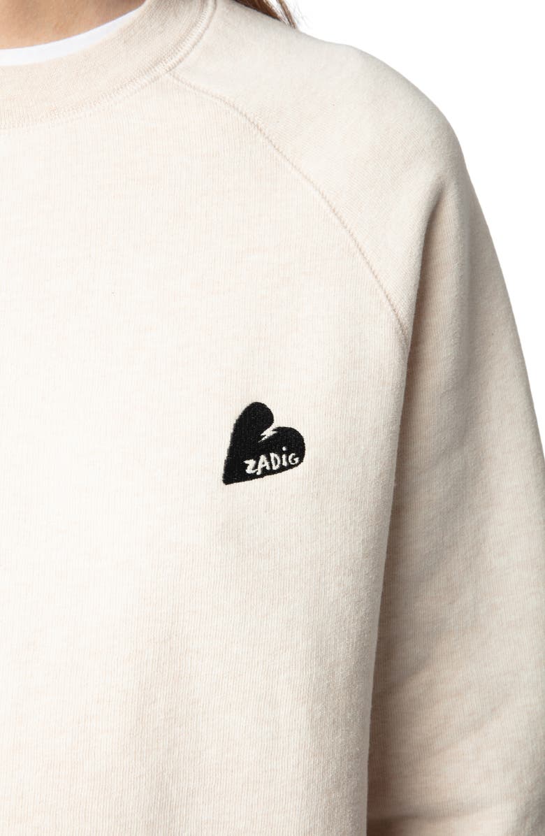 Zadig & Voltaire Upper Mo Heart Cotton Blend Sweatshirt, Alternate, color, 