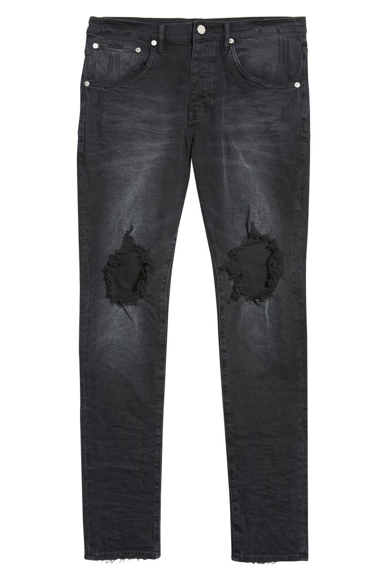 Ripped Knee Blowout Slim Jeans, Alternate, color, BLACK WASH