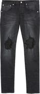 PURPLE BRAND Ripped Knee Blowout Slim Jeans