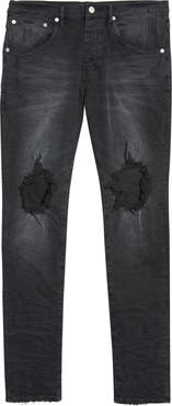 PURPLE BRAND Ripped Knee Blowout Slim Jeans