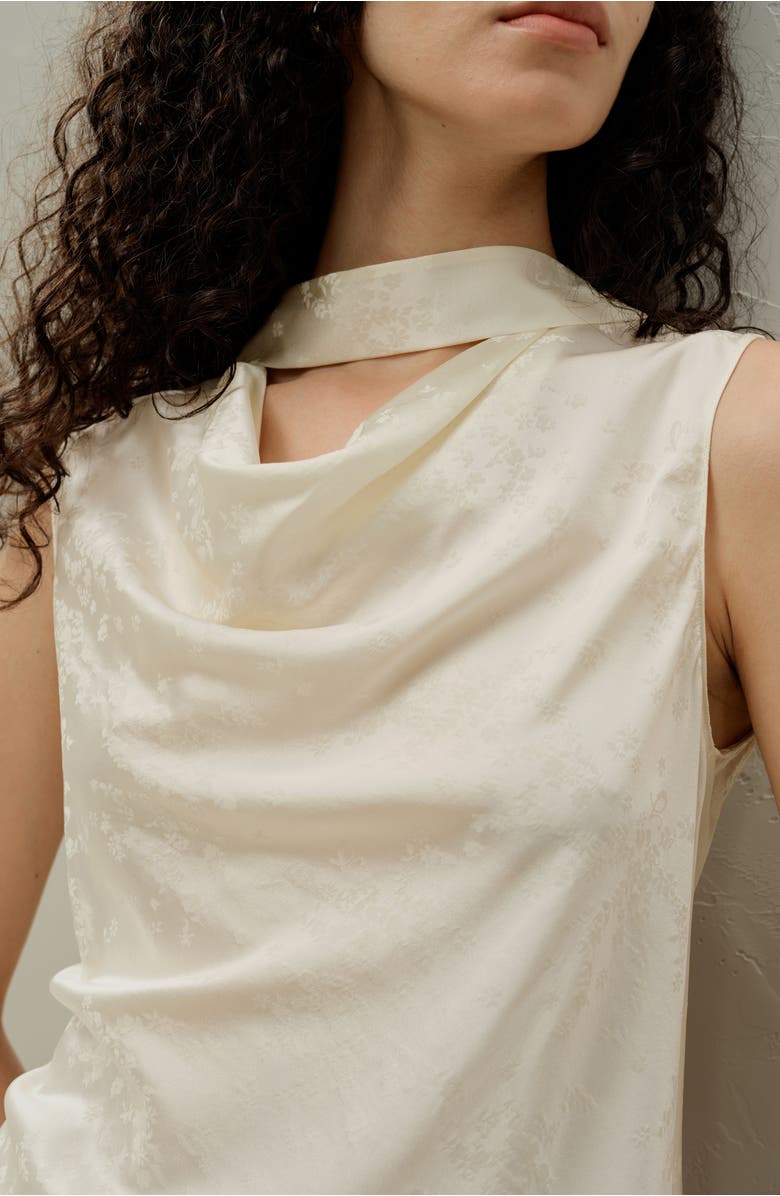 Lilysilk Ying Jacquard Silk Tank, Alternate, color, Lily White