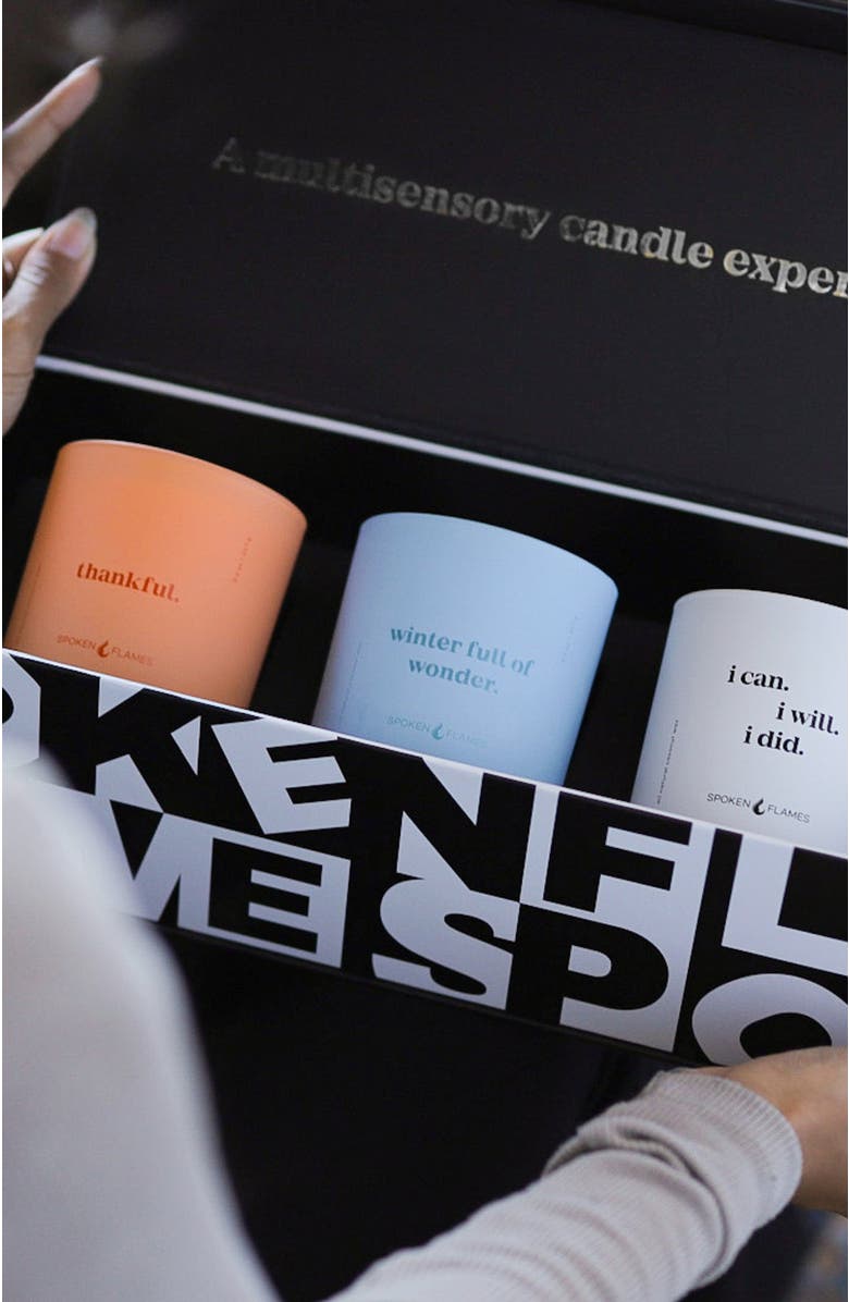 Spoken Flames Fall-Winter Candle Set, Alternate, color, Black And White