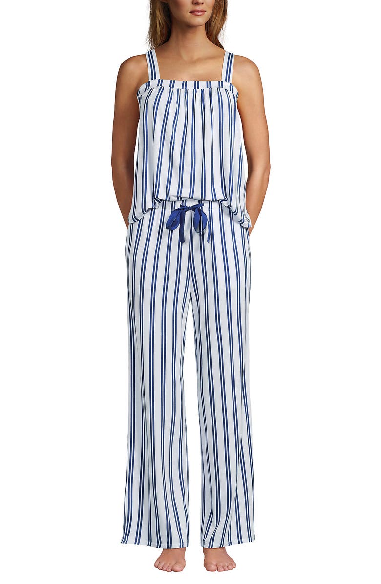 Lands' End Cooling 2 Piece Pajama Set - Sleeveless Square Neck Top and Pants, Main, color, 
