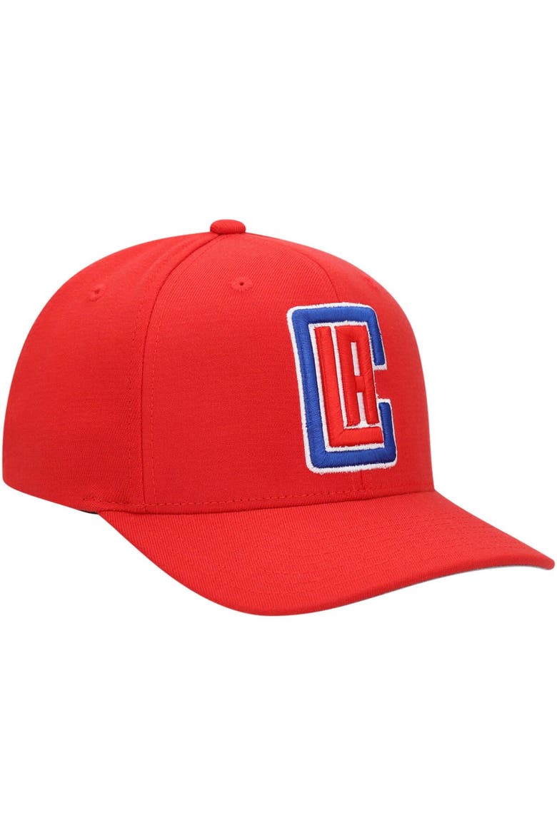 Men's Mitchell & Ness Red LA Clippers Ground Stretch Snapback Hat, Alternate, color, Red