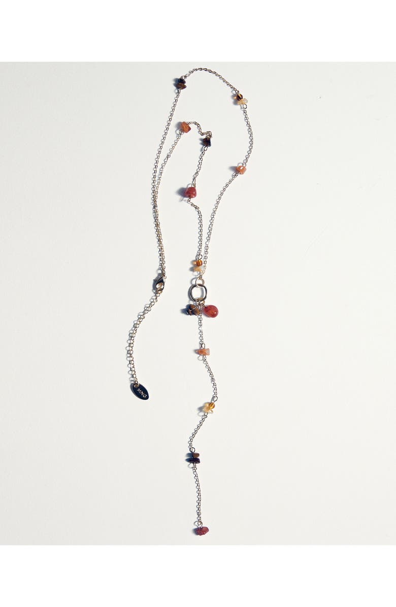 MANGO Stone Bead Y Necklace, Alternate, color, Gold