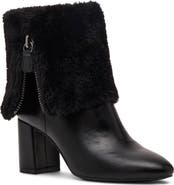 Anne Klein Akarli-F Faux Leather Bootie with Faux Fur Trim