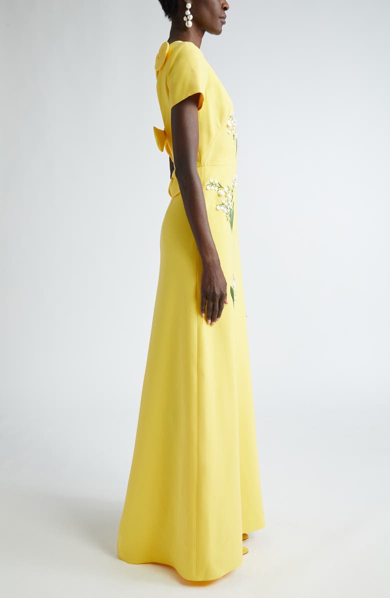 Carolina Herrera Embellished Bow Back Gown, Alternate, color,