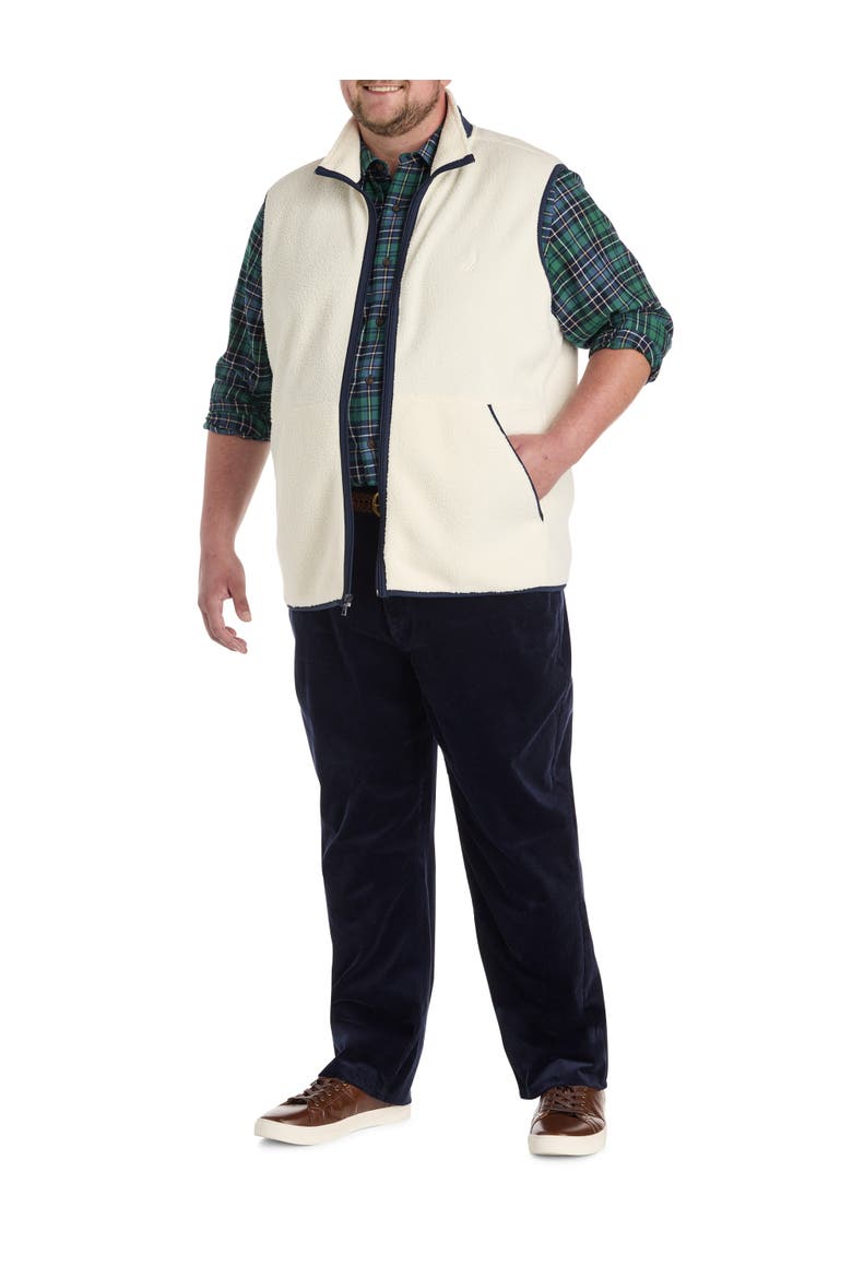 Big & Tall Mixed Media Vest, Alternate, color, NATURAL