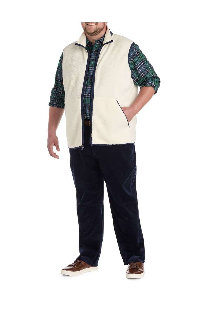Nautica Big & Tall Mixed Media Vest, Alternate, color, Natural