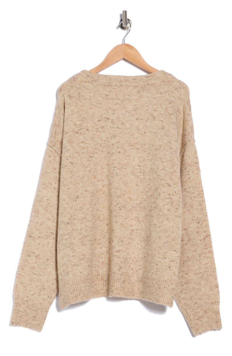 MAX STUDIO Drop Shoulder Sweater, Alternate, color, Heather Oatmeal